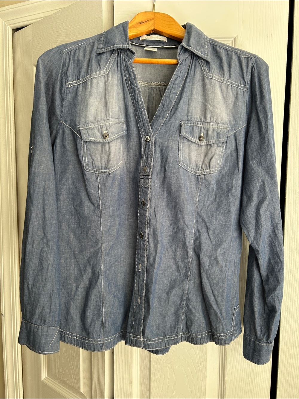 Charlotte Russe Blue Denim Button Down Shirt